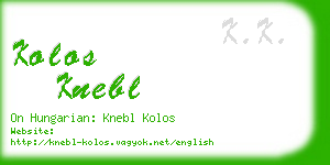 kolos knebl business card